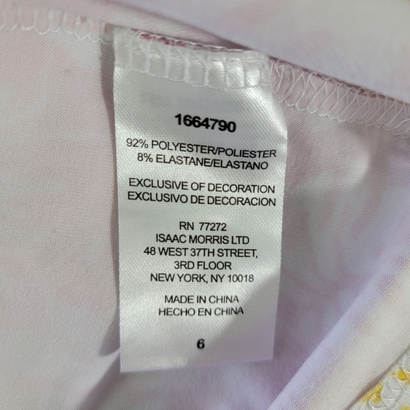 Tommy Bahama Girls Tropical Ruffled Sleeveless Sundress Red Yellow Ombre Size 6 - Picture 7 of 10